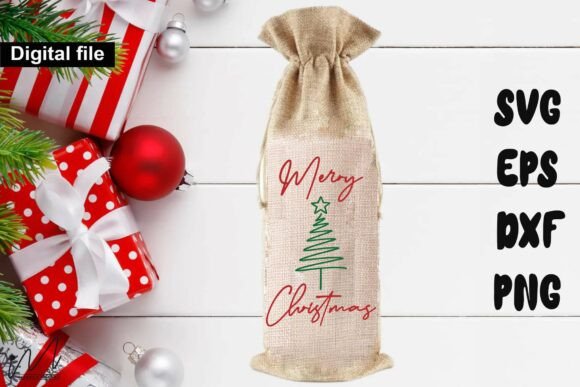 Christmas Wine Bag SVG Design for Crafts and Graphics
