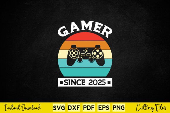 Vintage Gamer Since 2025 Video Games Graphics for Crafts